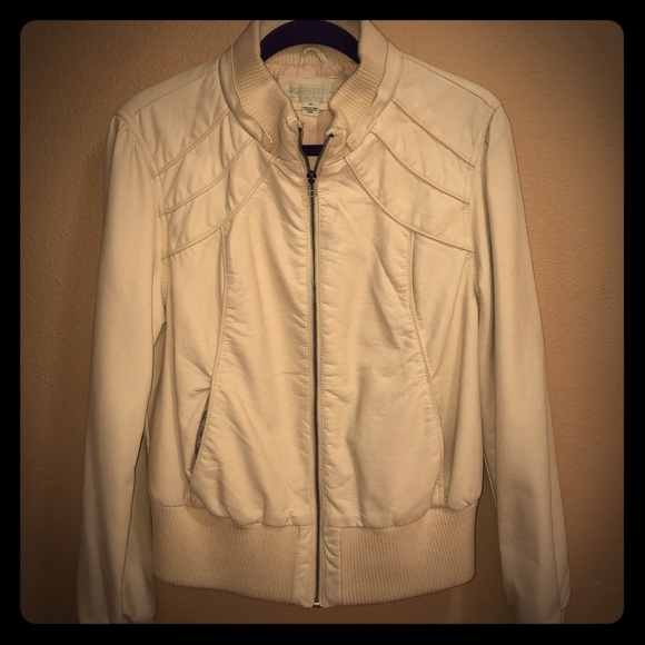 Forever 21 Jackets & Blazers - Forever 21  Cream Zip Up Moto Jacket size XL